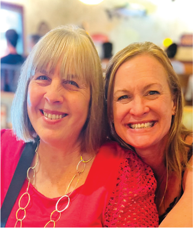 Carolyn Bolz, Left, with Caregiver Deborah Stinnett both smiling