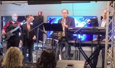 Synaptic Grove Band performing one of their concert-lecture experiences. 