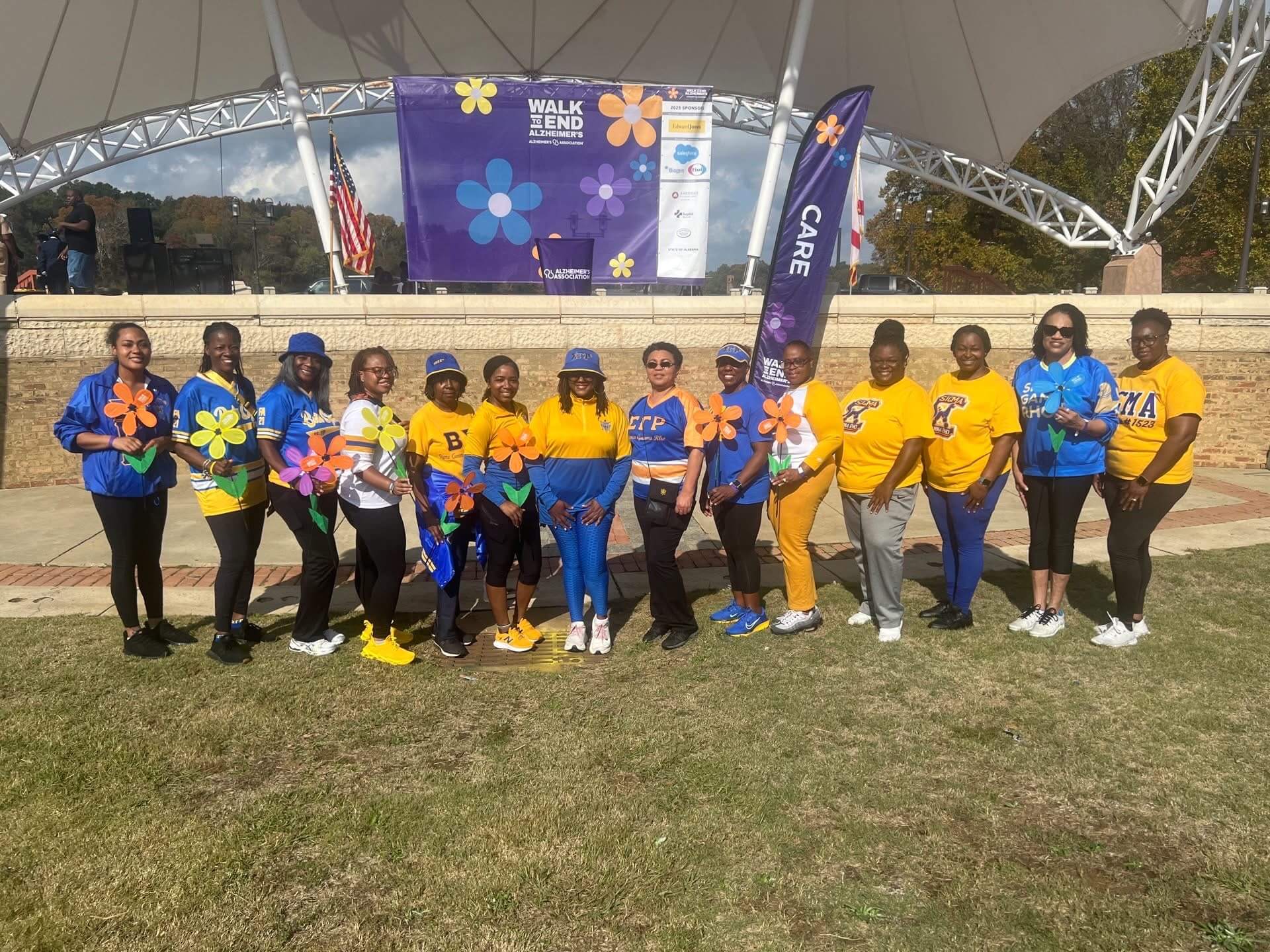 Sigma Gamma Rho Sorority members participated in the Walk to End Alzheimer's event.