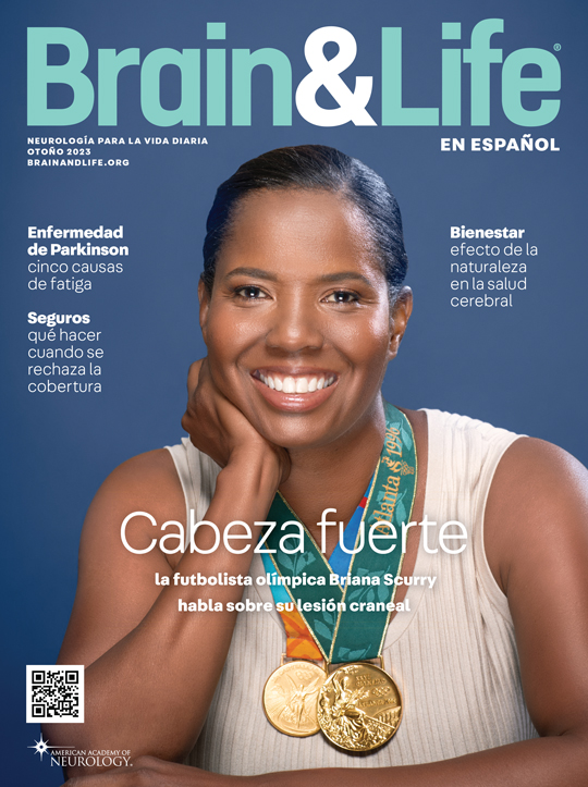 Soccer player Briana Scurry on the cover of Brain & Life en Espanol