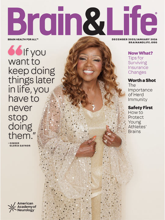 Brain & Life December 2025/January 2026 issue cover of Gloria Gaynor
