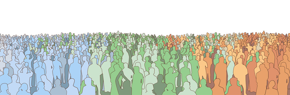 Illustration of crowd of people