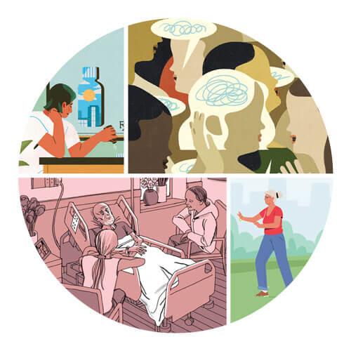 Collection of illustrations from Brain & Life Magazine